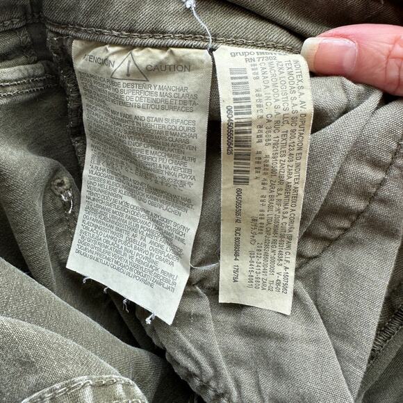 Zara Women Olive Green Button Fly Distressed Knee Skinny Jean High Waist 10 - Picture 13 of 16